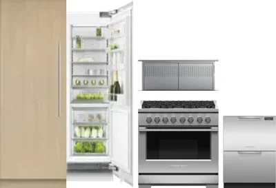 5 Piece Package Includes Refrigerator, Freezer, Range, Hood And Dishwasher